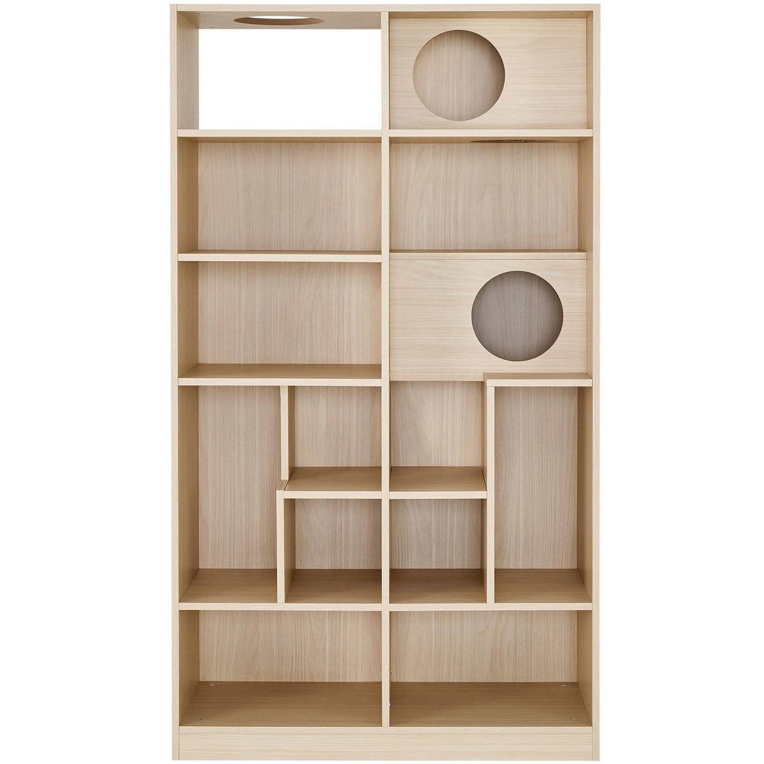 Left. Pefilos - 63" Modern Wood Cat House Display with Storage and Litter Box Enclosure for Indoor Cats.