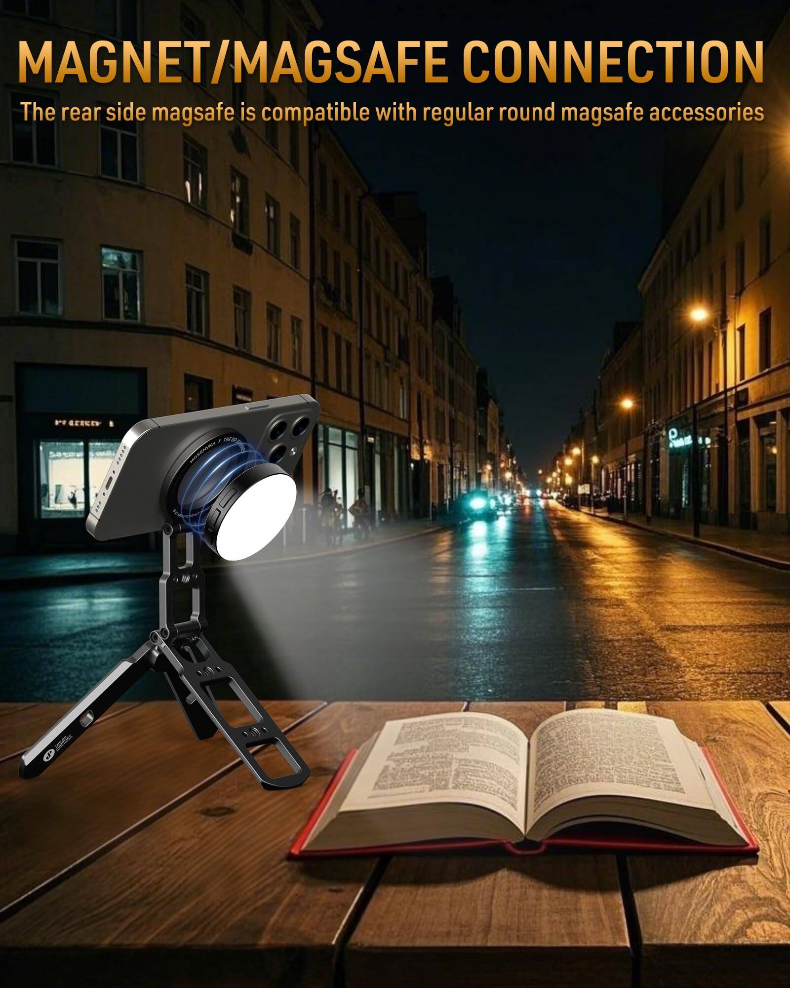 MAGNET/MAGSAFE CONNECTION  
The rear side mag safe is compatible with regular round mag safe accessories