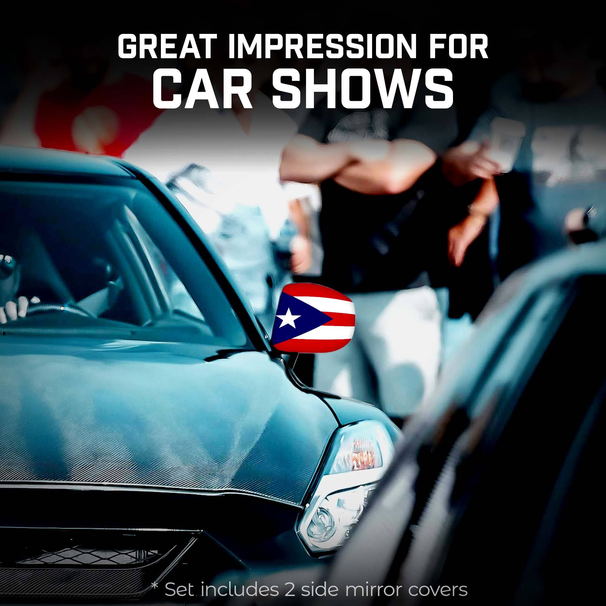 GREAT IMPRESSION FOR CAR SHOWS  
* Set includes 2 side mirror covers