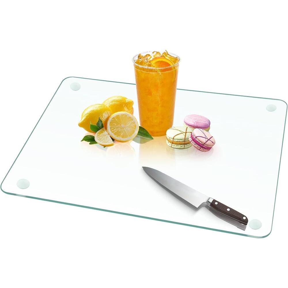 PARKER SLATER - Tempered Glass Cutting Board, 18"x24", Clear, Heat & Scratch Resistant