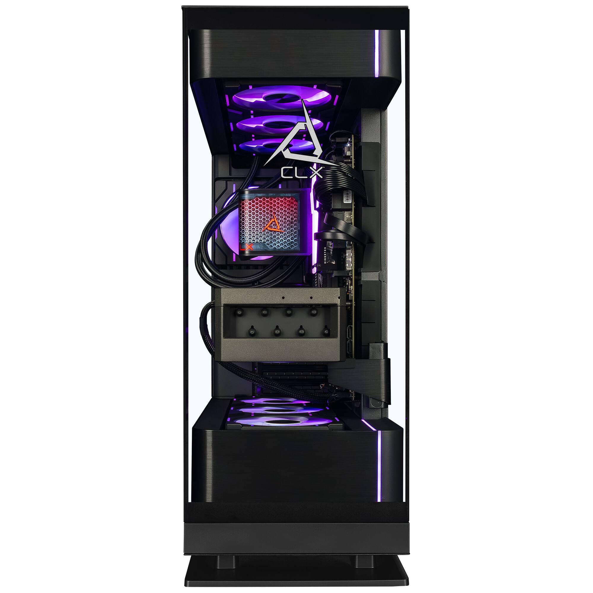 Left. CLX - CLX Ra Gaming Desktop - AMD Ryzen 9 9950X3D w/Tryx Panorama - 96GB DDR5 Memory - GeForce RTX 5090 32GB - 4TB NVMe SSD - Black.