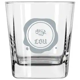 Logo Brands - LSU Tigers 14oz. Frost Stamp Old Fashioned Glass - Multicolor