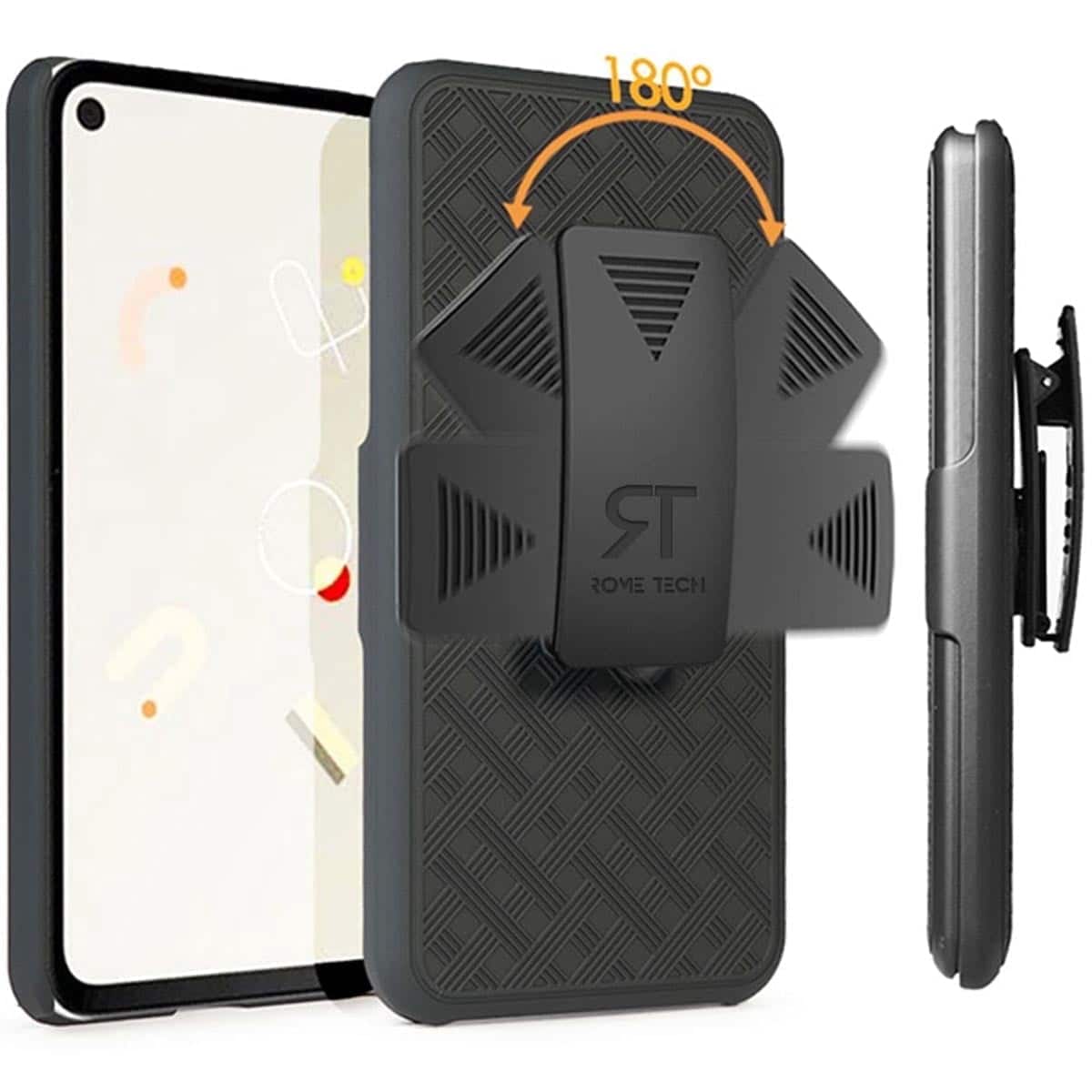 RomeTech - Shell Holster Combo Case for Google Pixel 4a - Black