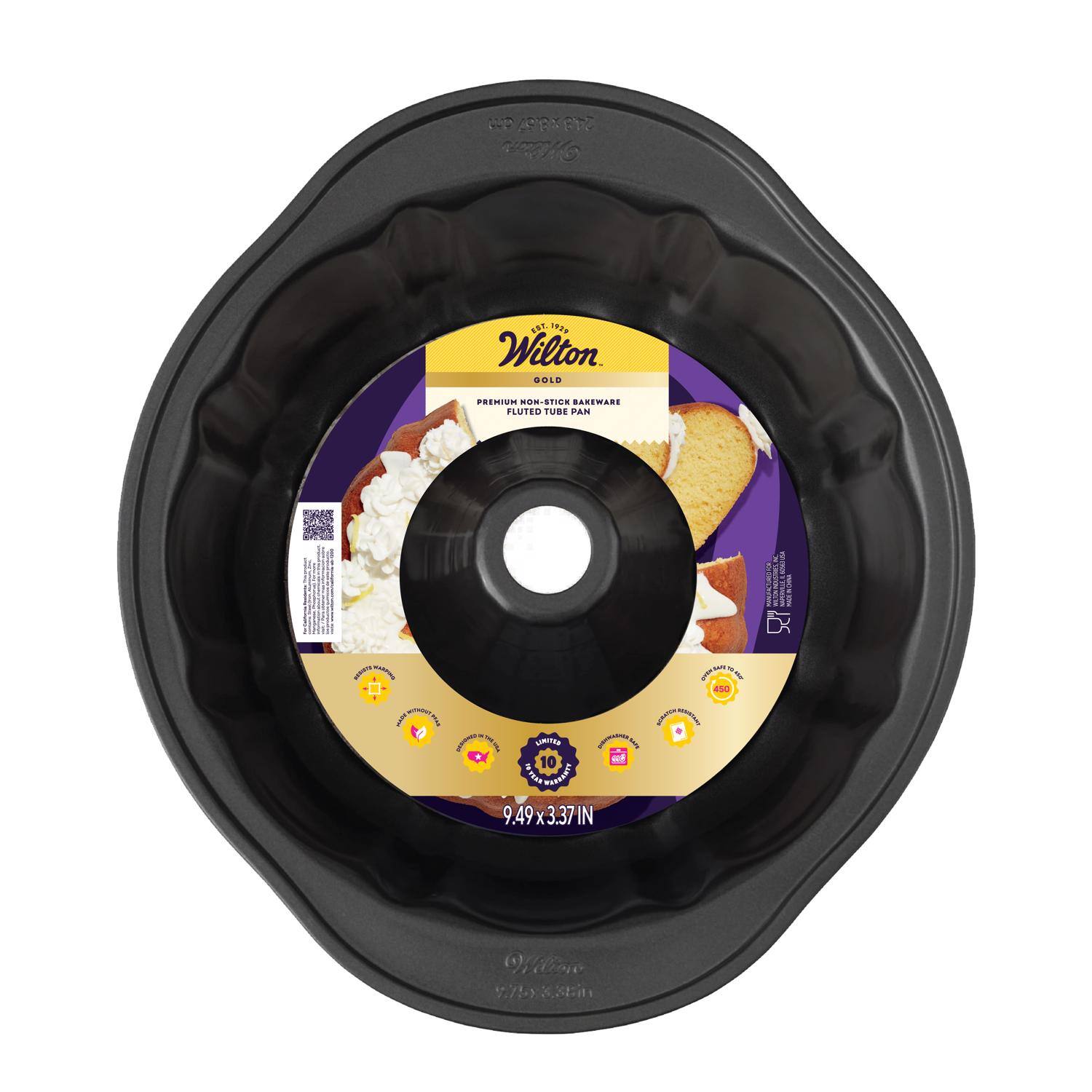 Wilton Gold 3 in. W X 9 in. L Fluted Tube Pan Black 1 pc - Best Buy