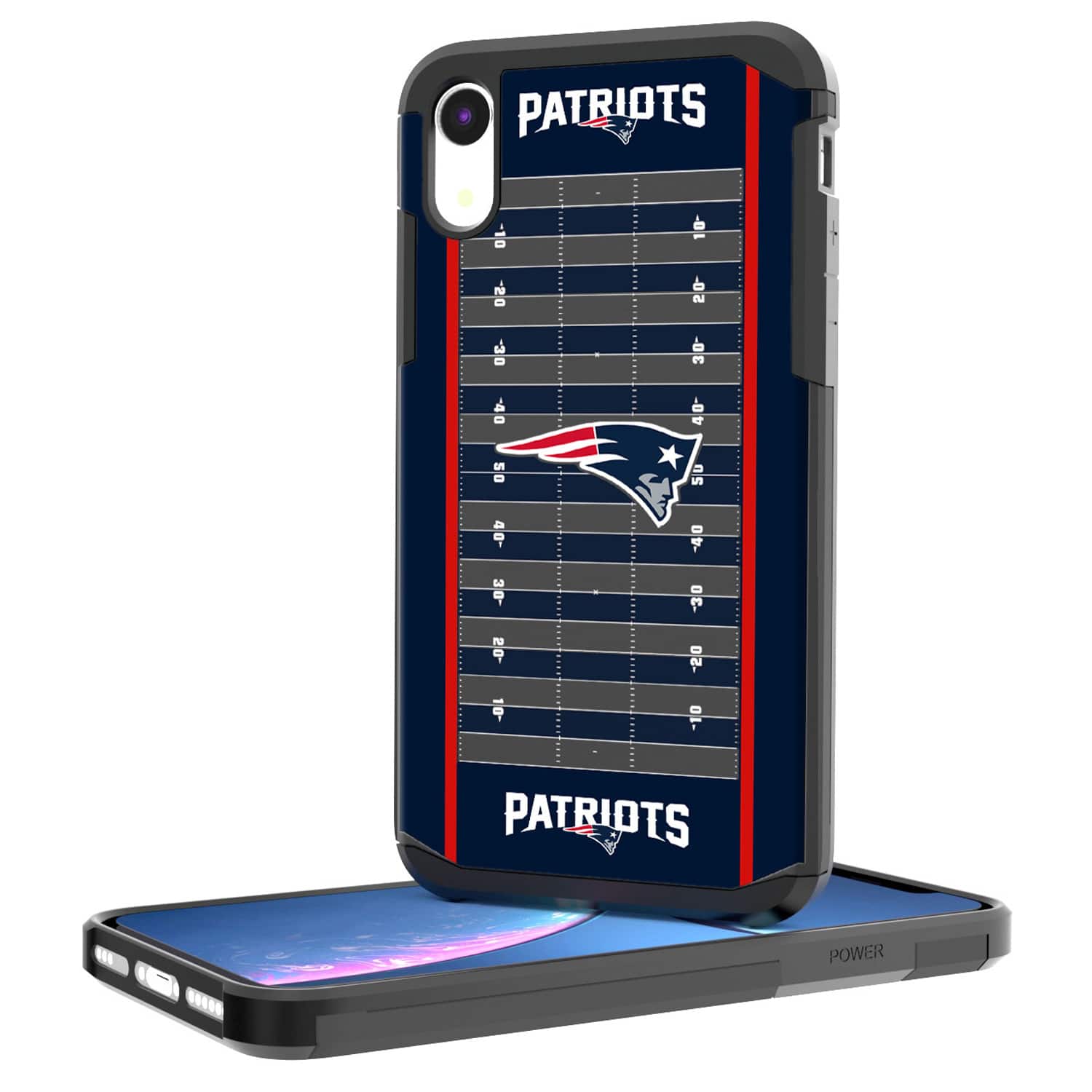 Keyscaper - NFL - New England Patriots - iPhone Rugged Field Design Case - 16 Plus - Multicolor