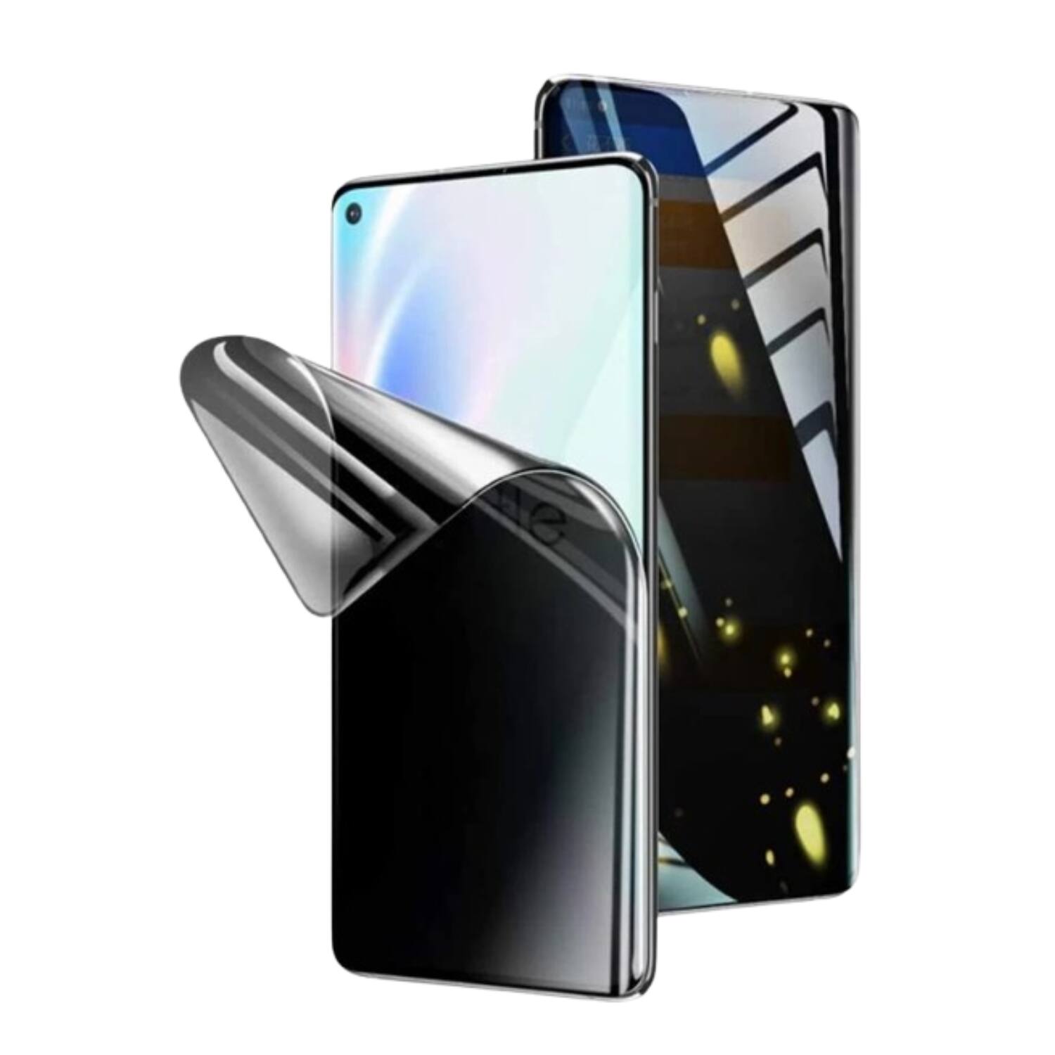 Angle. Stock Preferred - 2Pcs Ultra-Slim Privacy Hydrogel Screen Protector for Samsung Galaxy S25 - Black.