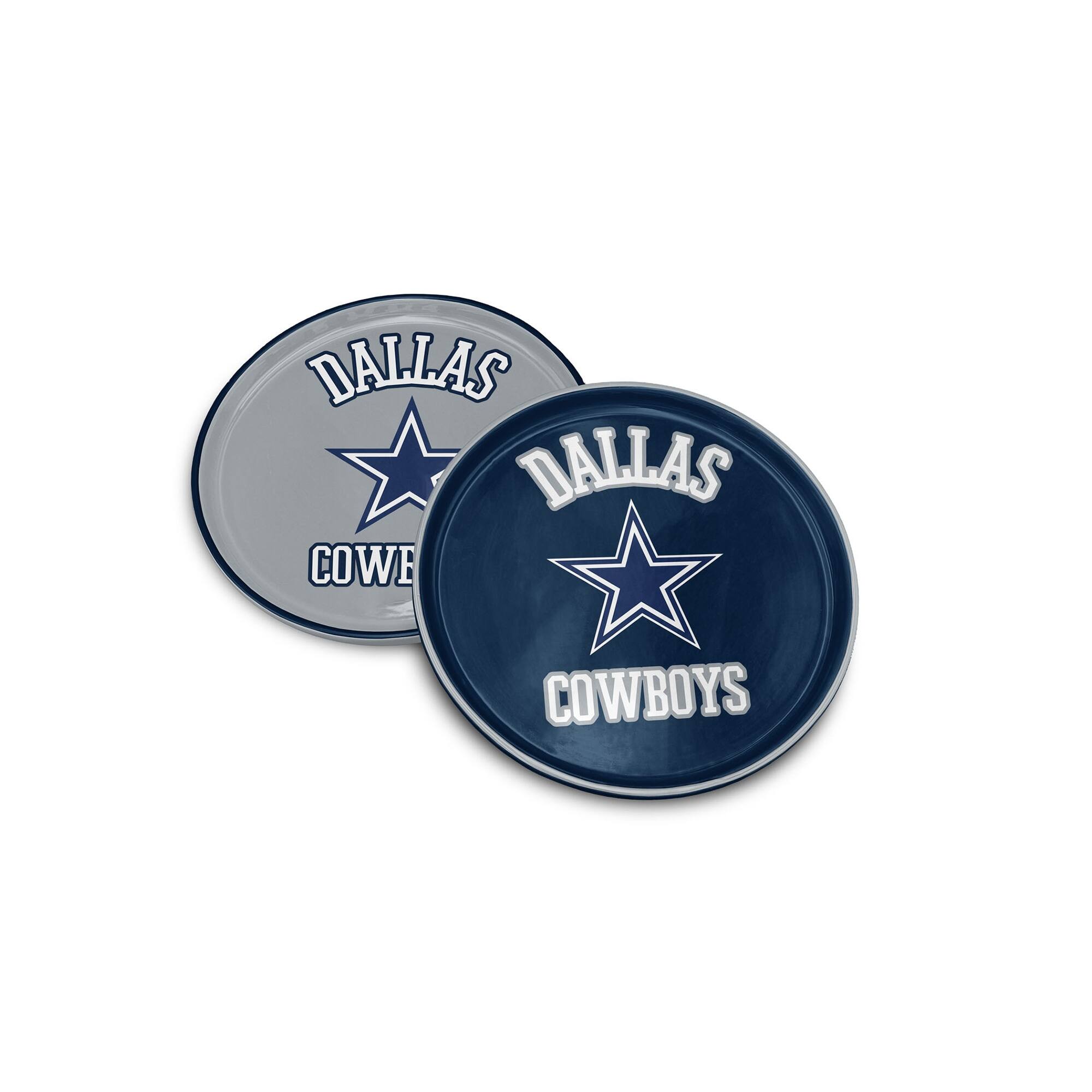 Pegasus - Dallas Cowboys 8" Home & Away Round Two-Piece Serving Plate Set - Multicolor