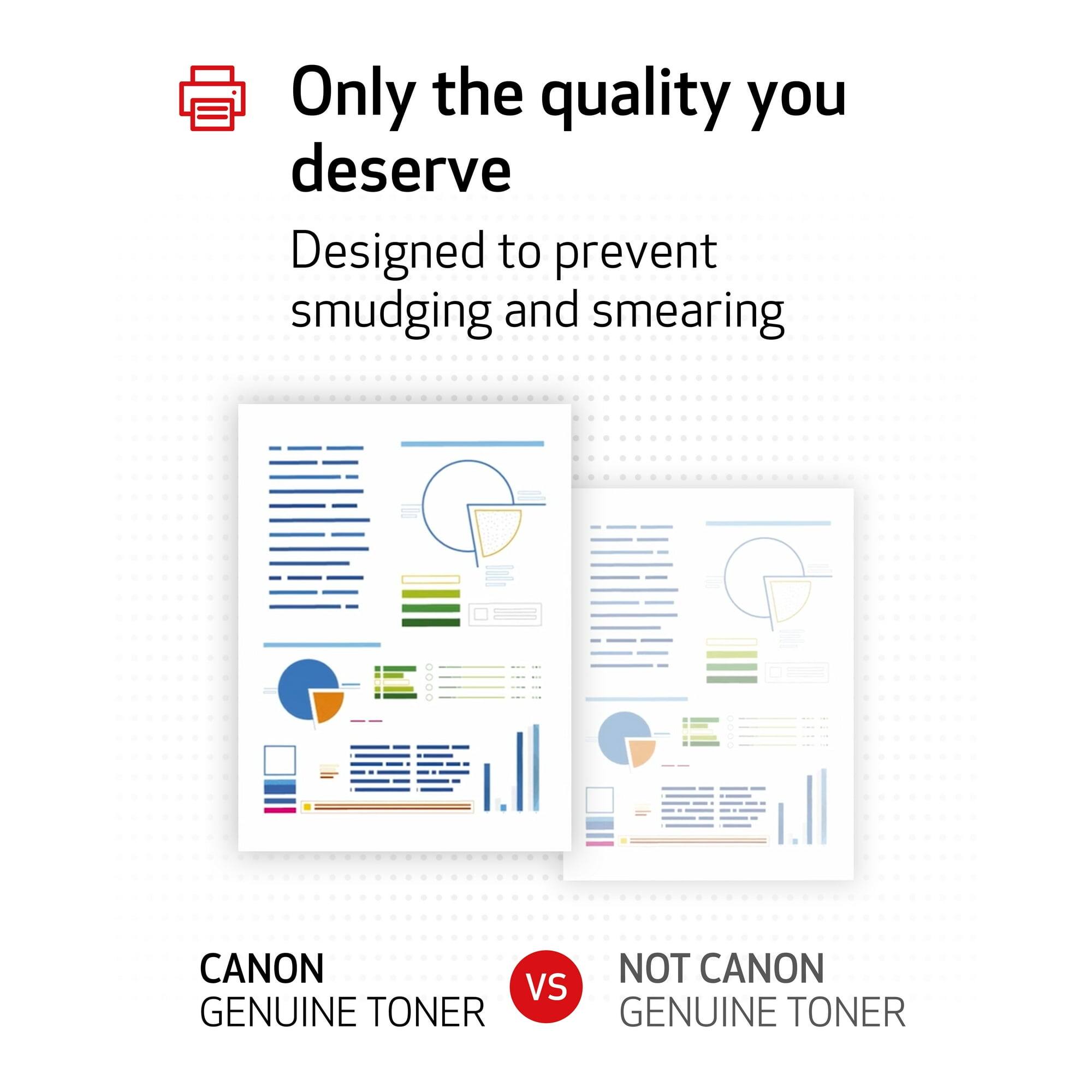 Only the quality you deserve

Designed to prevent smudging and smearing

CANON GENUINE TONER vs NOT CANON GENUINE TONER