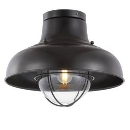 Jonathan Y - Cameron 13" Metal LED Semi-Flush Mount, Oil Rubbed Bronze - Oil-Rubbed Bronze