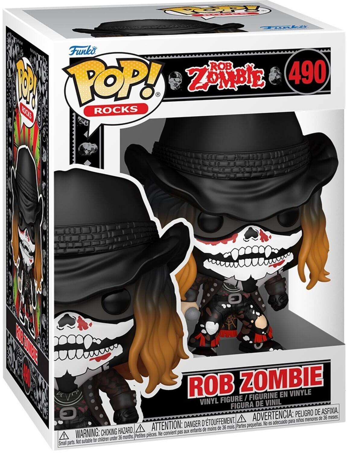 Funko POP! ROCKS  
ROB ZOMBIE  
490  

VINYL FIGURE / FIGURINE EN VINYLE / FIGURA DE VINIL  

WARNING: CHOKING HAZARD. Small parts. Not suitable for children under 36 months.  
ADVERTENCIA: PELOJO DE ASFIXIA. D'TOUFFEMENT. ADVERTENCIA: para niños menores de 36 meses.  
ATTENTION: enfants de moins de 36 mois.