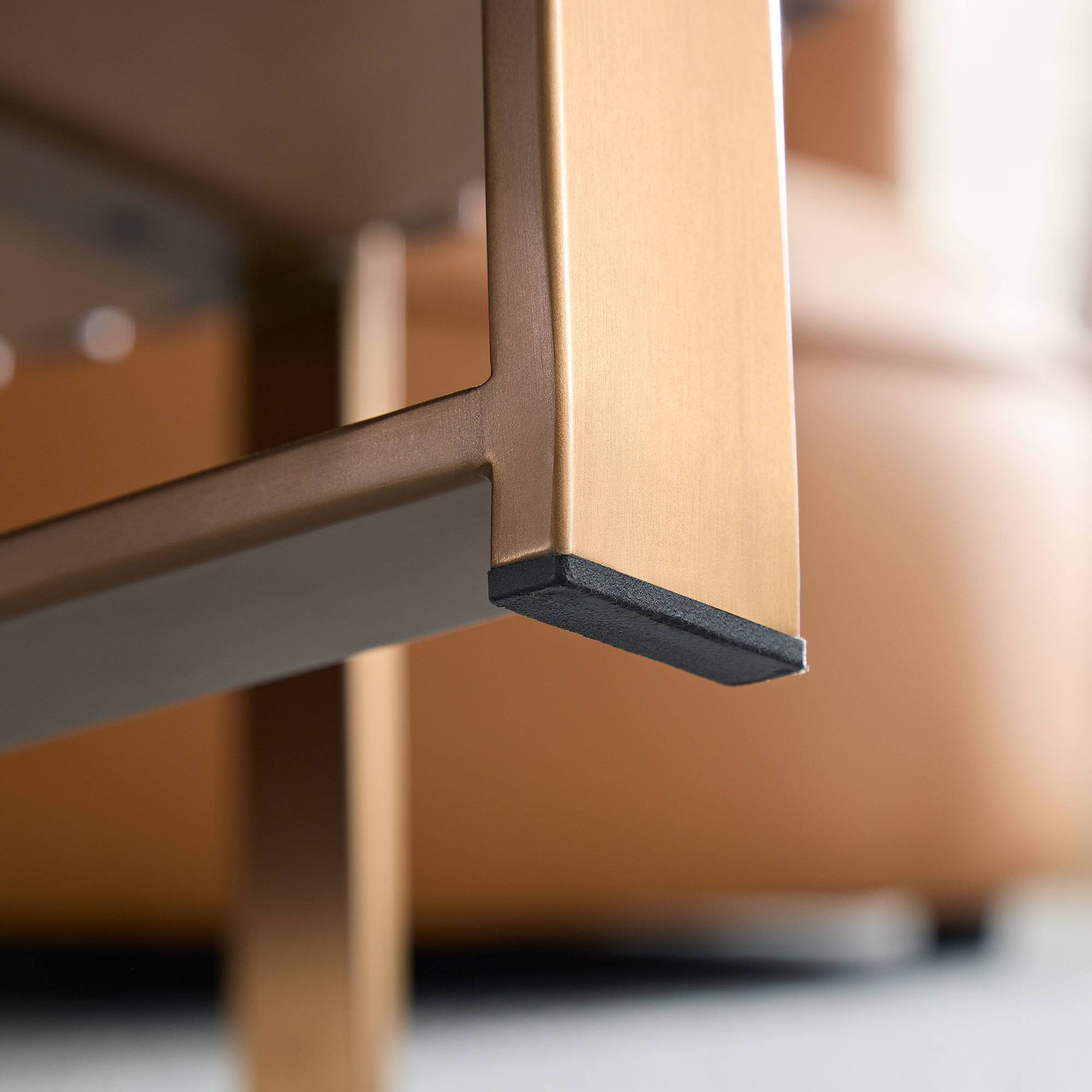 Alt View 5. APRILSOUL - Round Wood Coffee Table Living Room Small Space Apartment Modern Handcraft Drum Table Circle Wooden ASH - Brown.