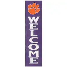 Front. Jardine - Clemson Tigers 12'' x 48'' Welcome Outdoor Leaner - Orange.