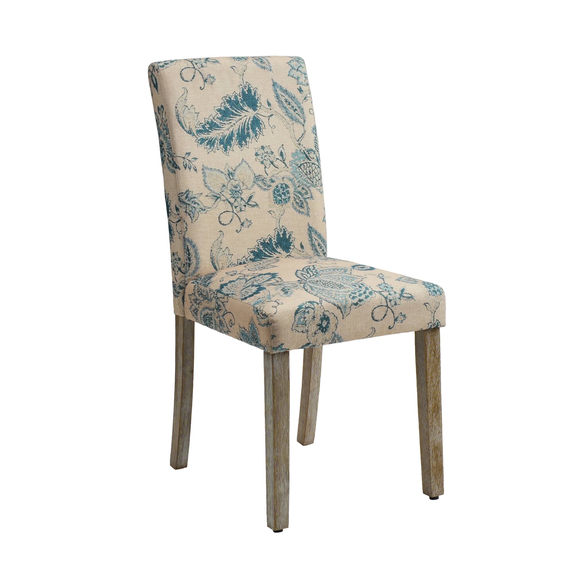 Angle. FERPIT - FERPIT 2 Pack Stylish Modern Upholstered Dining Chairs, Flower - Flower.