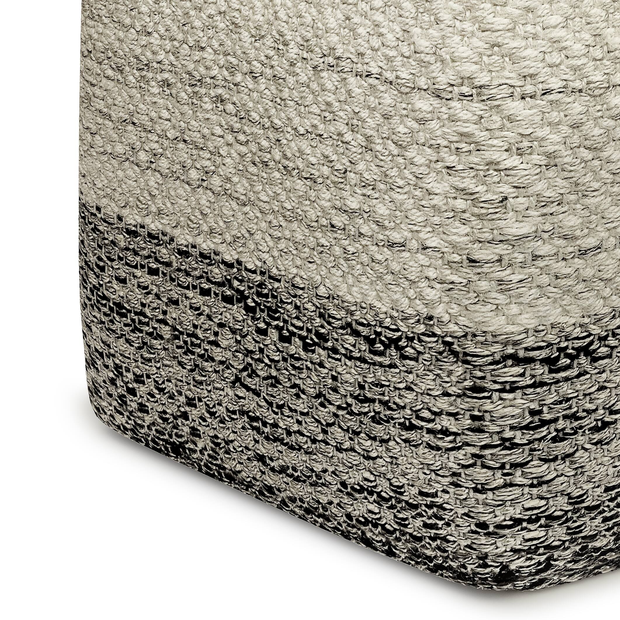 Alt View 12. Simpli Home - Macie Square Woven Pouf - Grey and White.