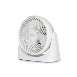 Black+Decker - 7" Portable Turbo Fan, 3-Speed Personal Desktop Fan with 90° Tilt Head for Bedroom or Office Cooling, BFTU107W - White