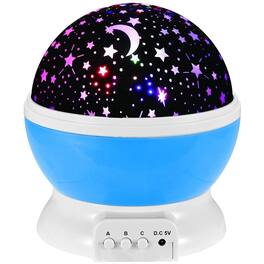 JuzToys - Night Light for Kids, Light Projector Starry Skies LED Lights, LED Lamp for Bedrooms and Offices - Blue