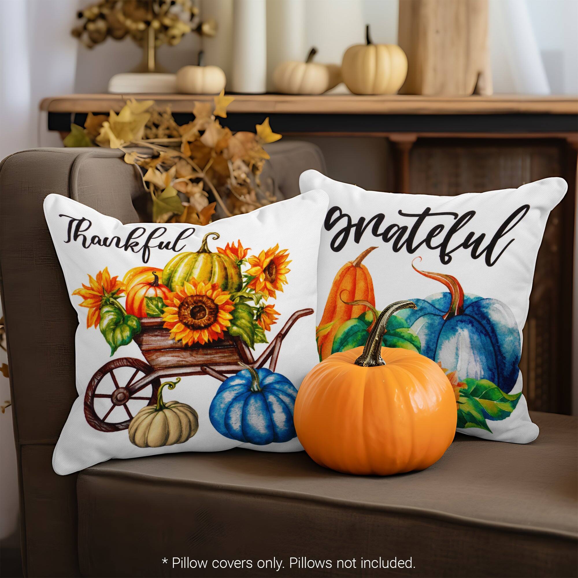 Thankful  
Grateful  

*Pillow covers only. Pillows not included.