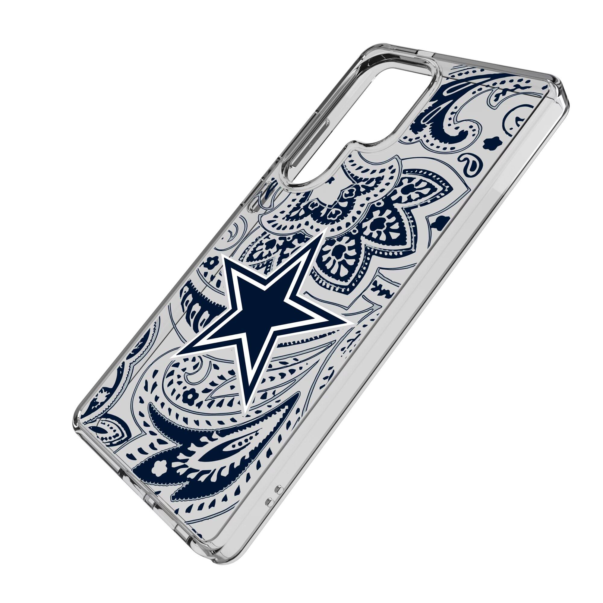 Alt View 1. Keyscaper - Dallas Cowboys Galaxy Clear Paisley Design Case - S23 Ultra - Multicolor.