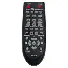 - POWER
- AUTO POWER
- SOURCE
- SPEAKER TV SOURCE
- SoundShare
- Ahynet*
- REPEAT
- TV VOL
- TV CH
- TV MUTE
- TV INFO
- TV-PRE-CH
- TV EXIT
- TV POWER
- AUDIO SYNC
- SOUND EFFECT
- VOL
- SMART VOLUME
- S/W LEVEL
- MUTE
- S/W LEVEL
- 3D SOUND PLUS
- VOL
- DRC
- AH59-02546B