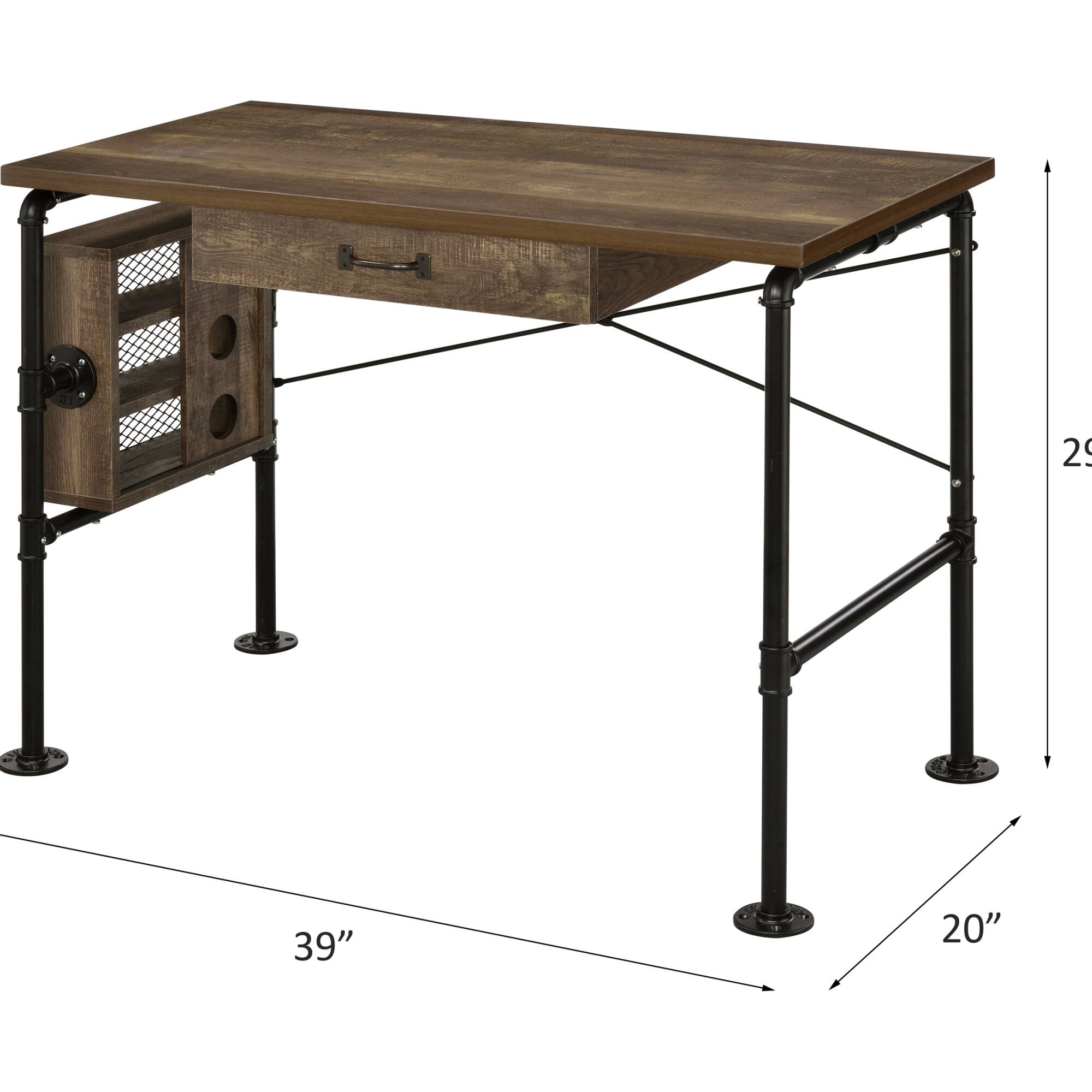 The dimensions of the table are:

- Length: 39 inches
- Width: 20 inches
- Height: 29 inches