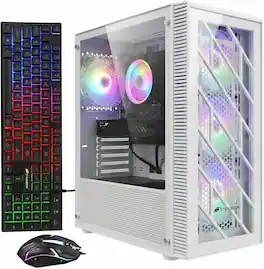 STGAubron - Gaming Desktop PC, 8th Gen Intel Core i7 up to 4.1Ghz, GeForce GTX 1660S 6G, 16GB DDR4, 1T SSD, WiFi 6, Win11H - White