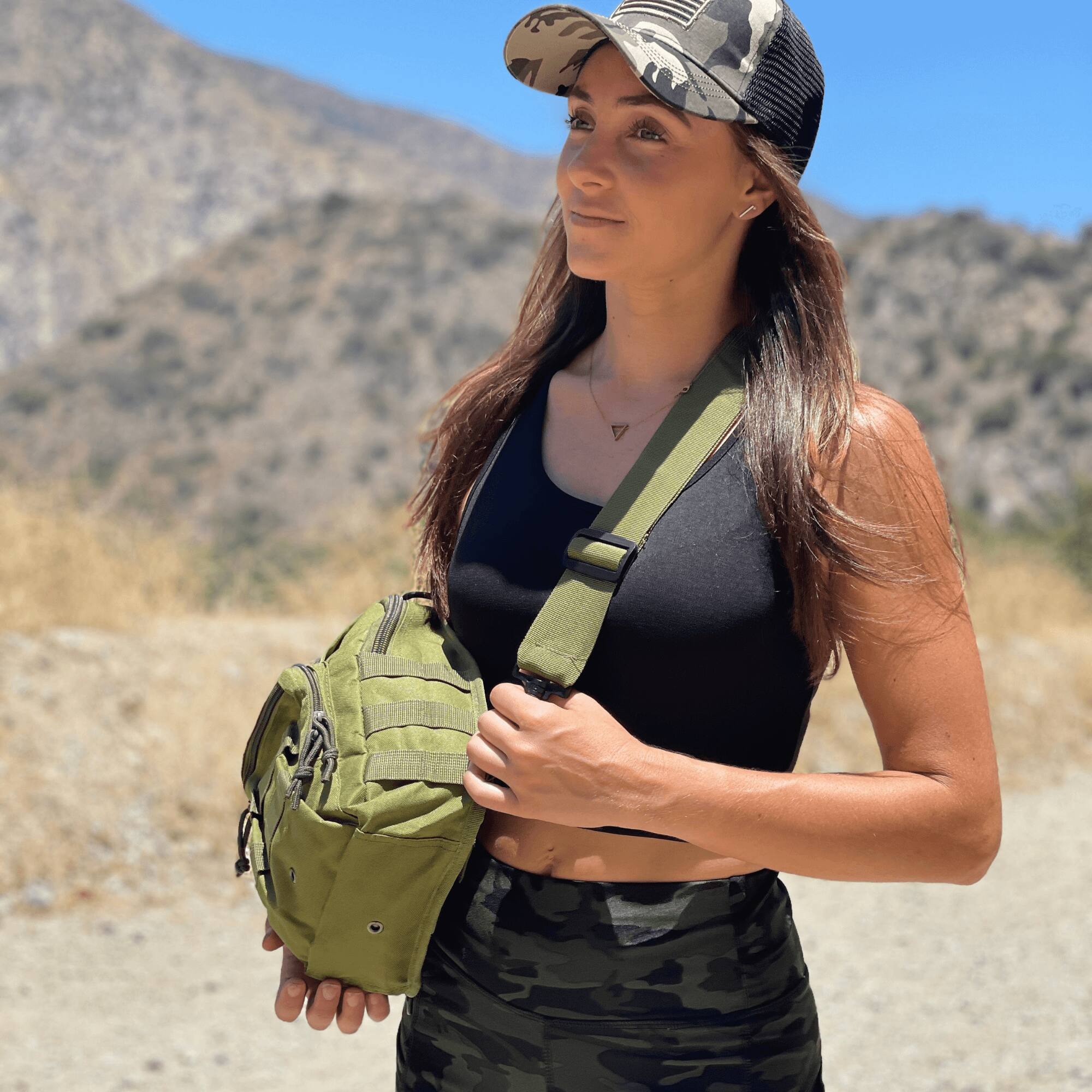 Alt View 5. JupiterGear - Tactical Military Sling Backpack Shoulder Bag Molle Outdoor Daypack Backpack - Army Green.