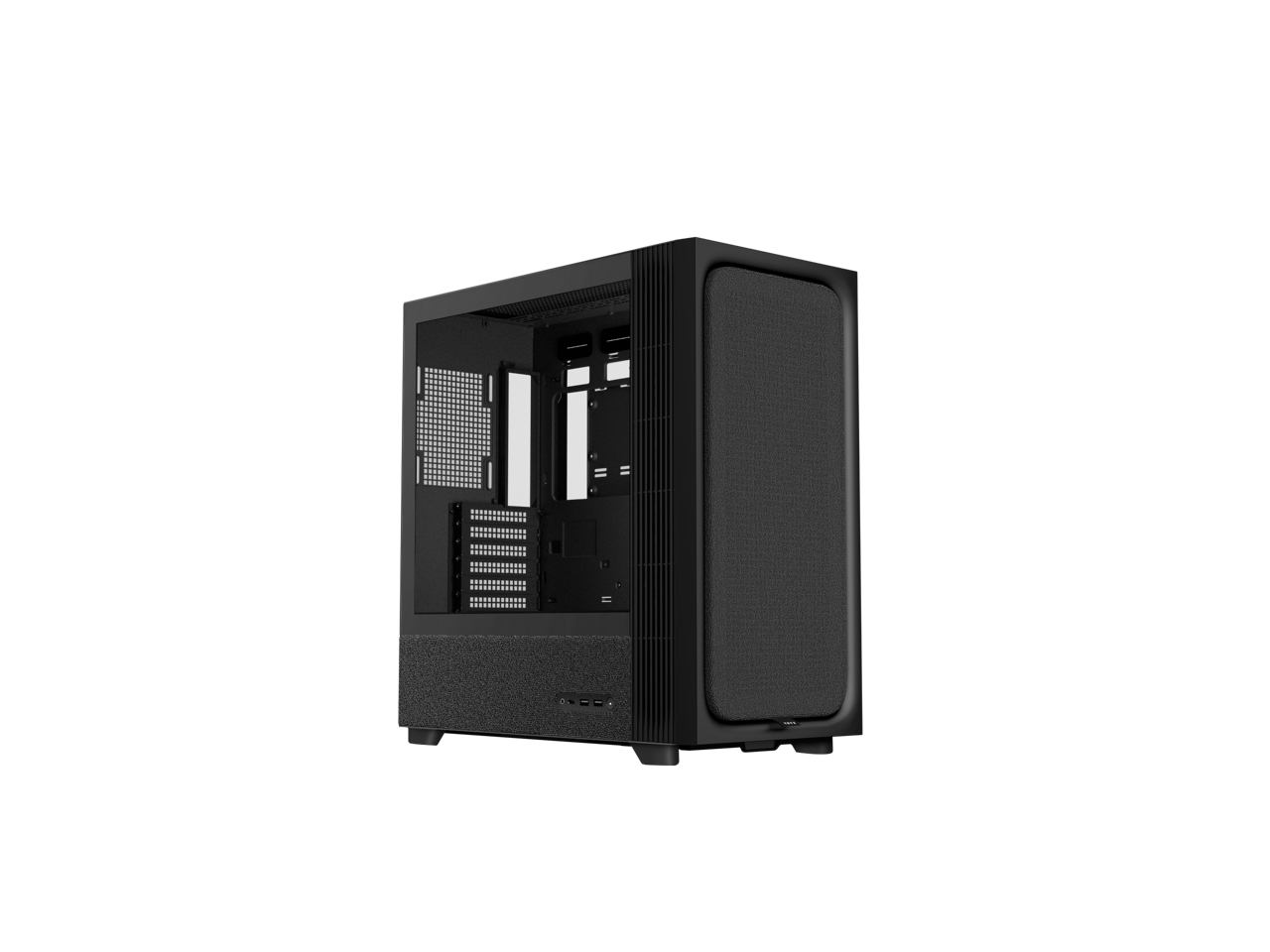 Alt View 1. TRYX - TRYX FLOVA Black ATX Case - Fabric, Tempered Glass, 360mm Radiator, USB-C 3.2 Gen 2x2 - Black.