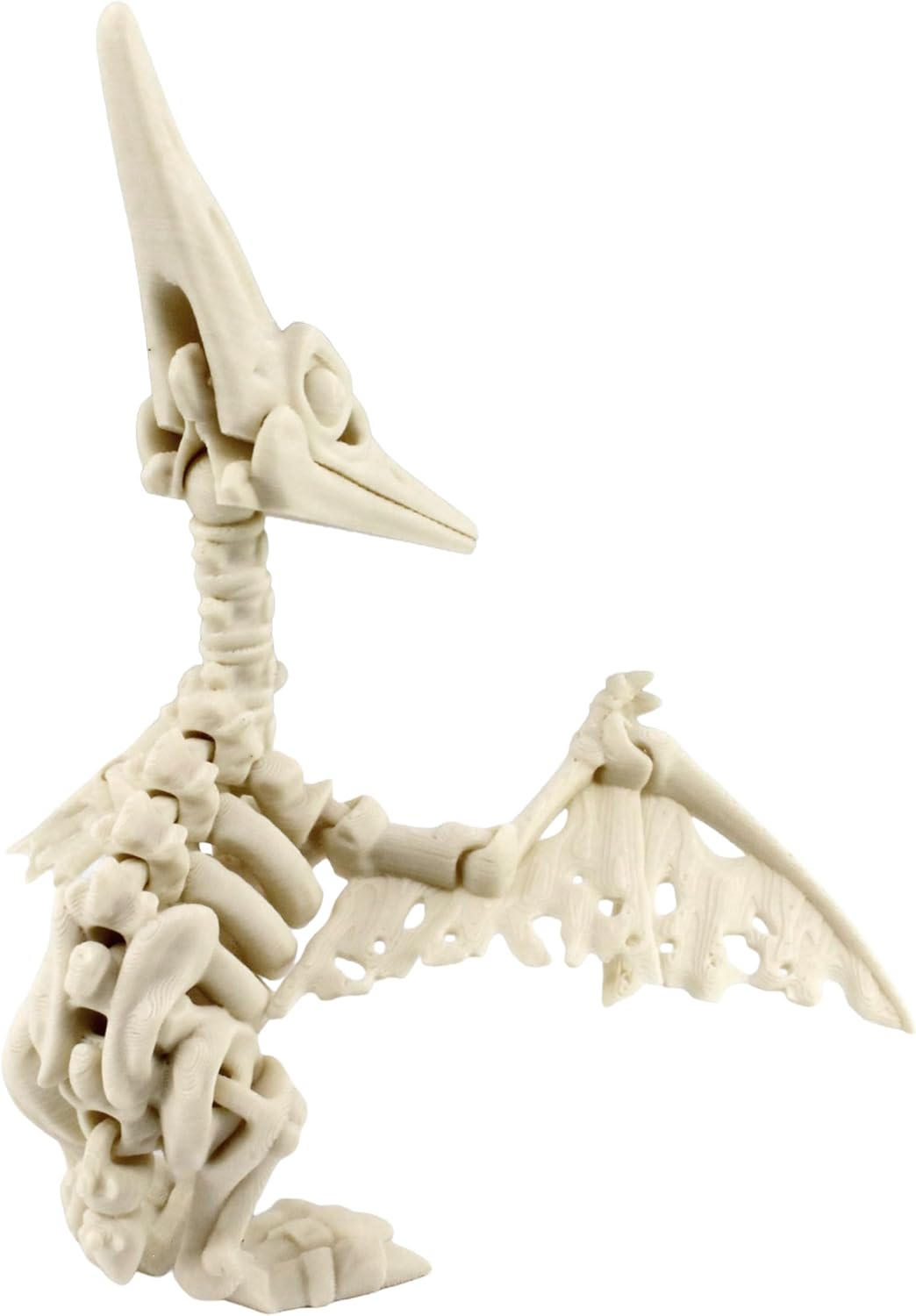 Alt View 2. JuzToys - 3D Printed Skeleton Pteranodon, Prehistoric Collectible Articulating Dinosaur Figurine Desk Decoration White by PowerTRC - White.