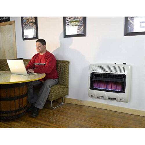 Left. Mr. Heater - Mr. Heater 30,000 BTU Vent Free Blue Flame Propane Heater (1000 sq. ft. Range).