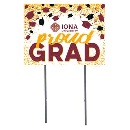 Jardine - Iona University Gaels 18" x 24" Proud Grad Yard Sign - White