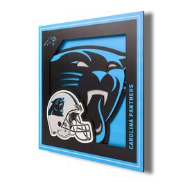YouTheFan - Carolina Panthers 12'' x 12'' 3D Logo Wall Art - Multicolor