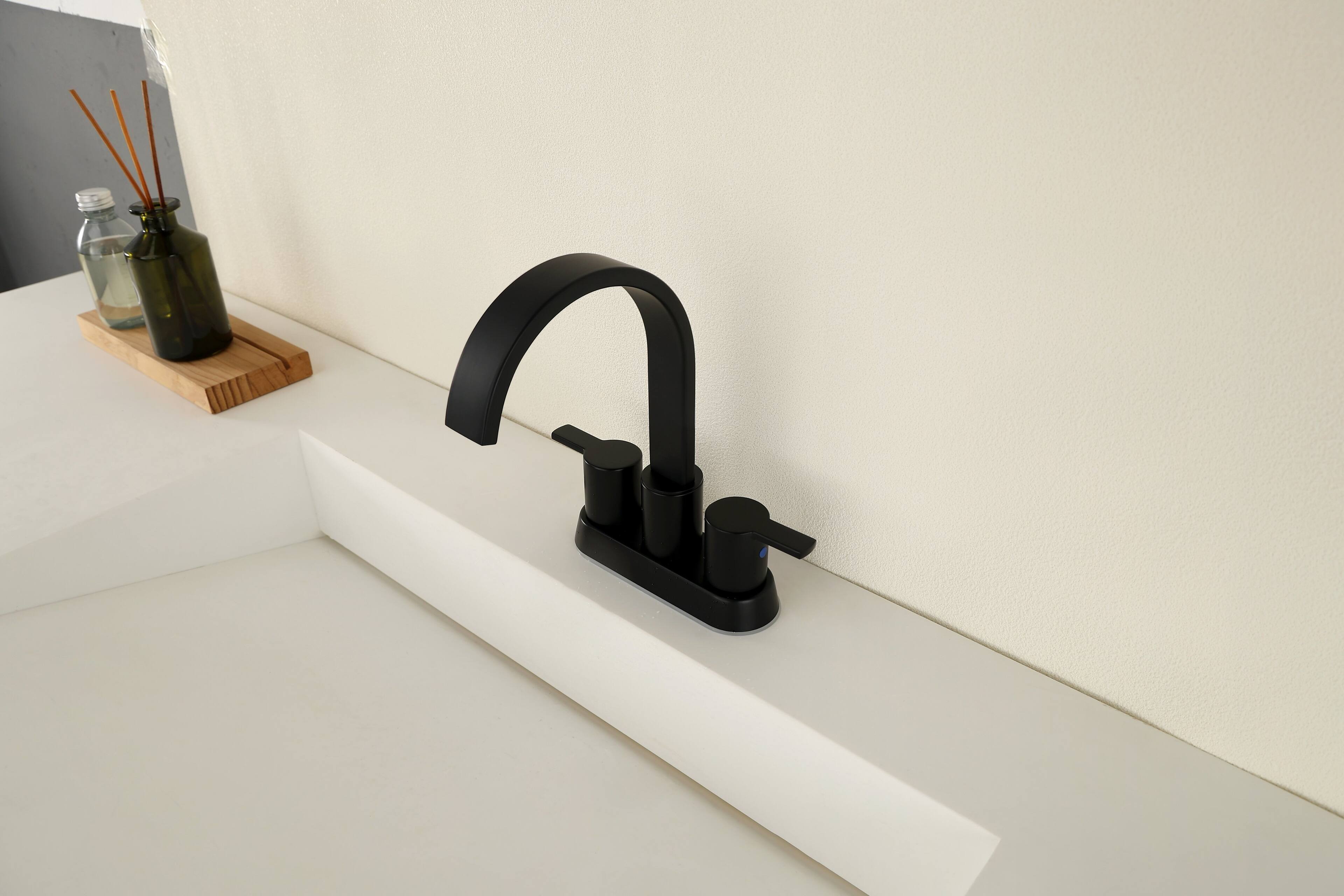 Alt View 2. Bothwa Home - Bothwa Home Bathroom Sink Faucet 2-Handle Centerset Bathroom Faucet - Matt black.