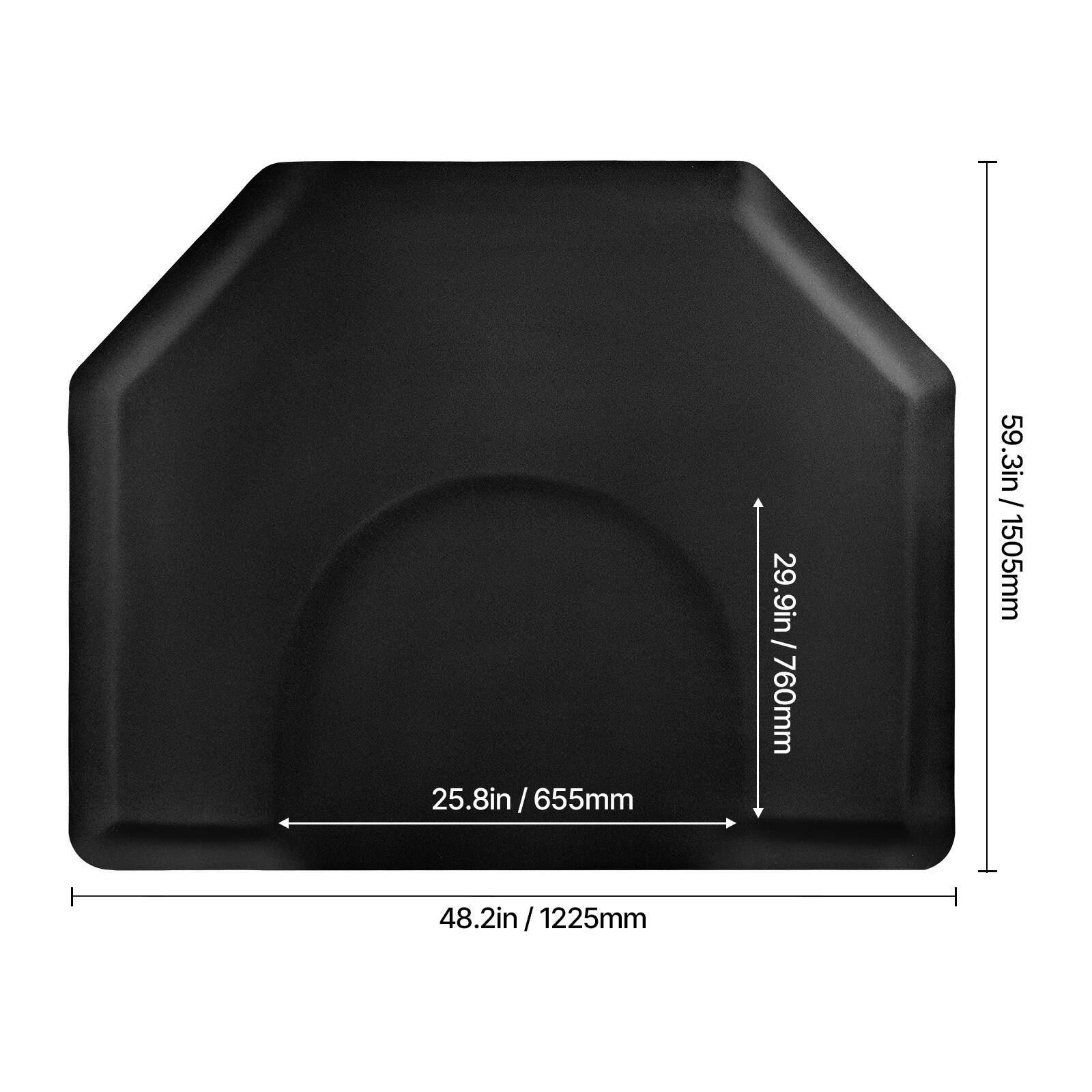 25.8in / 655mm, 29.9in / 760mm, 59.3in / 1505mm, 48.2in / 1225mm