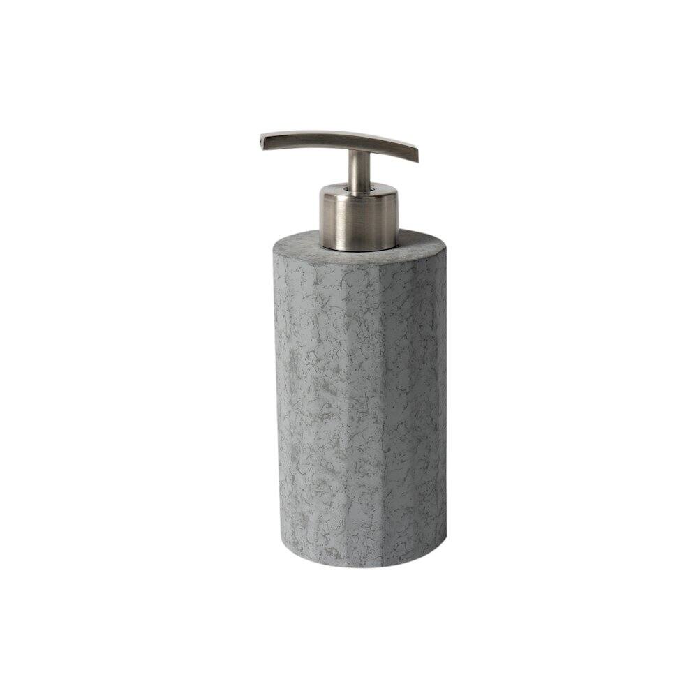 Angle. Alfi - 5 Piece Solid Concrete Gray Matte Bathroom Accessory Set - Gray.