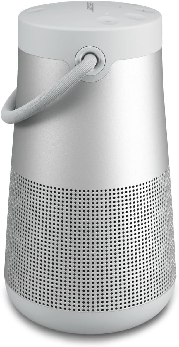 Left. Bose - Bose SoundLink Revolve+ (Series II) Bluetooth Speaker Bundle with Fast Charger, Portable Speaker with Mic, (Silver) - Silver.