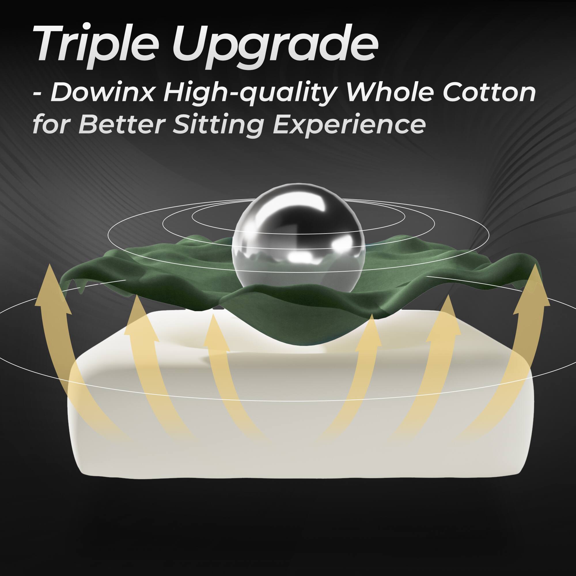 Triple Upgrade  
- Dowinx High-quality Whole Cotton for Better Sitting Experience