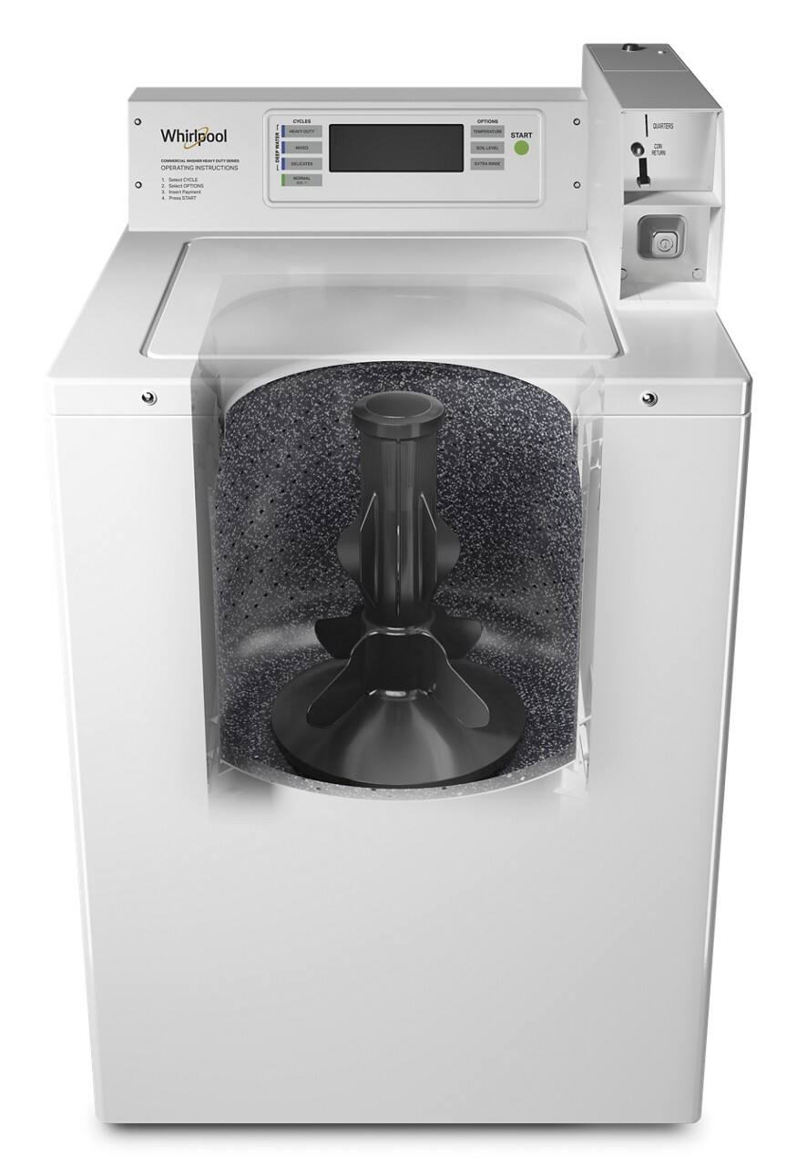 Whirlpool

OPERATING INSTRUCTIONS

1. Select CYCLE
2. Select OPTIONS
3. Press START

CYCLES
HEAVY DUTY
NORMAL
LIGHT
DELICATES

OPTIONS
EXTRA RINSE
SOAK
SOLID LID
EXTRA SPIN

START

QUARTERS
COIN RETURN