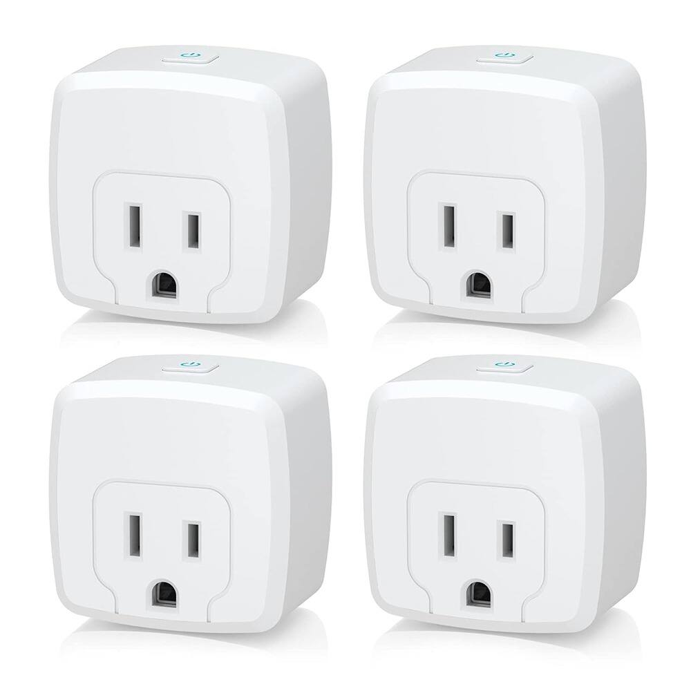 RTMB - Smart Plug Mini 4-Pack, 15A Wi-Fi Outlet with Timer Control - White