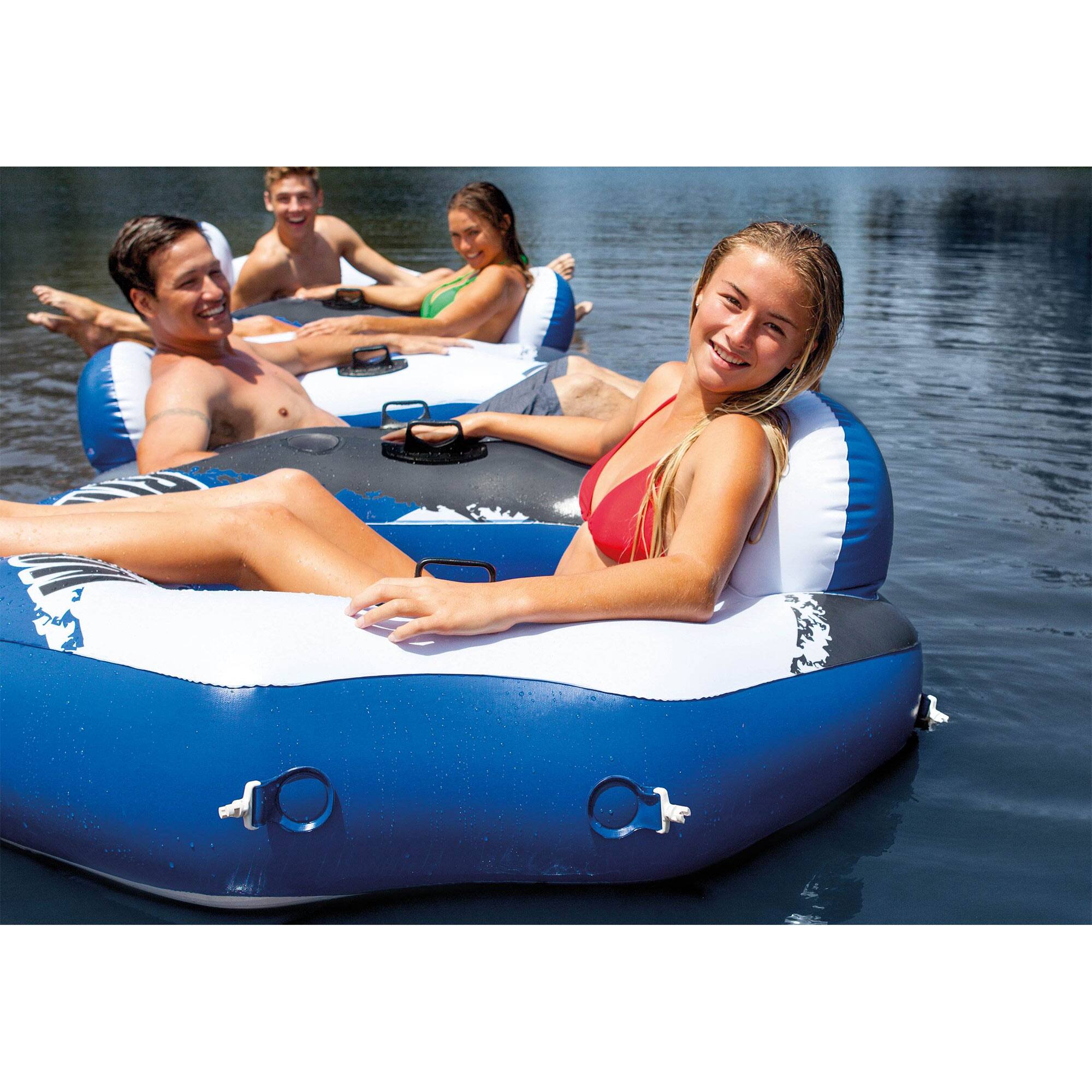 Alt View 4. Intex - Intex 58854EP River Run Connect Lounge Inflatable Floating Water Tube (5 Pack) - Blue.