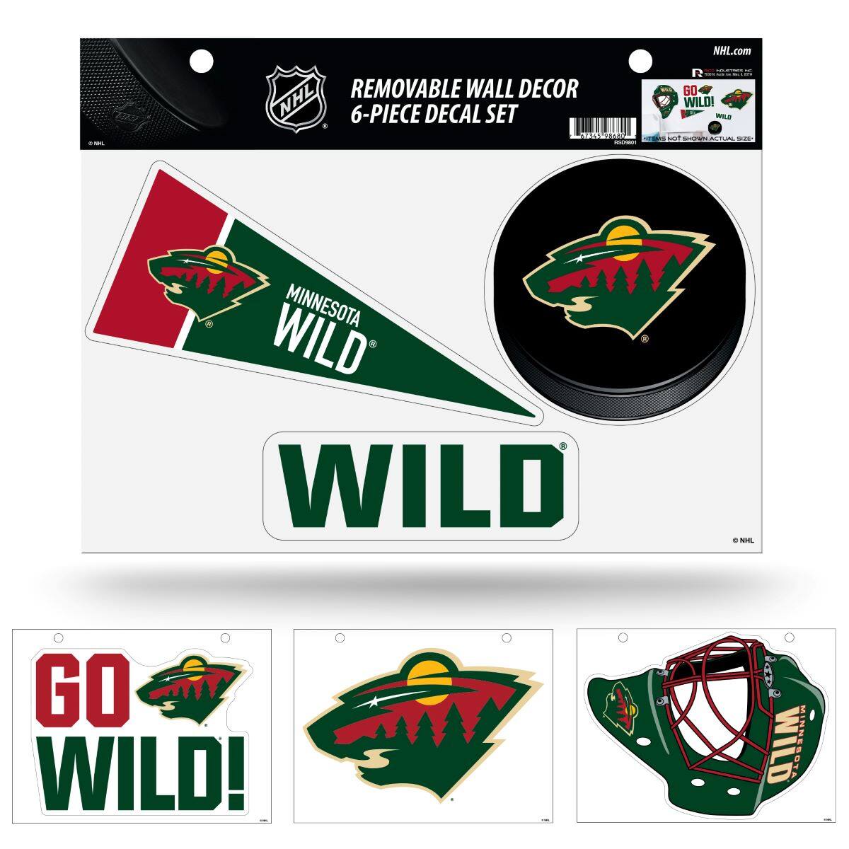 NHL.com - REMOVABLE WALL DECOR 6-PIECE DECAL SET

MINNESOTA WILD

WILD

GO WILD!

GO WILD!