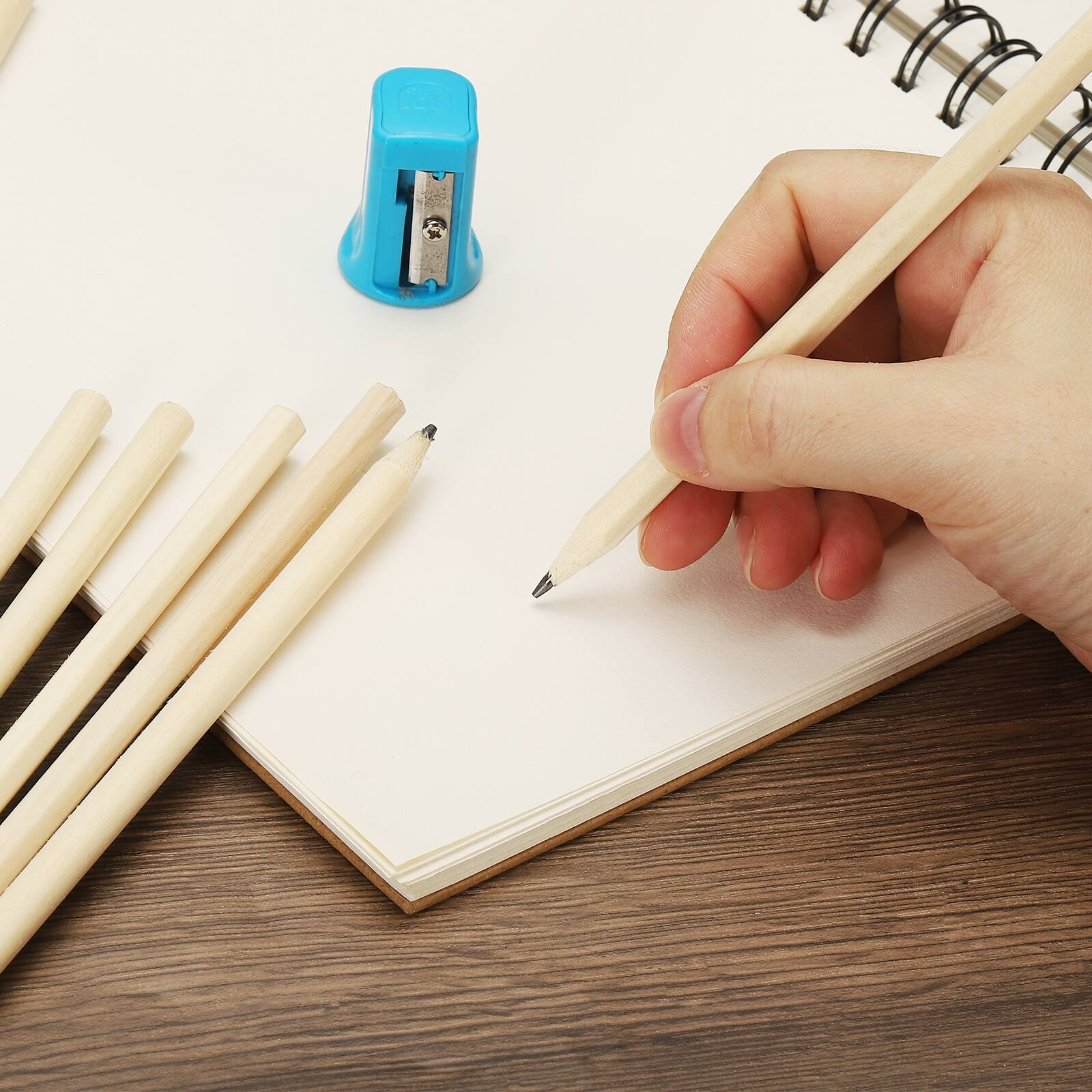 Alt View 4. Unique Bargains - Hexagonal Wooden Pencils Bulk, 30pcs HB Graphite Pencils Double-Ended for Office, Eng, Writing, Art, Drawing - Brown.