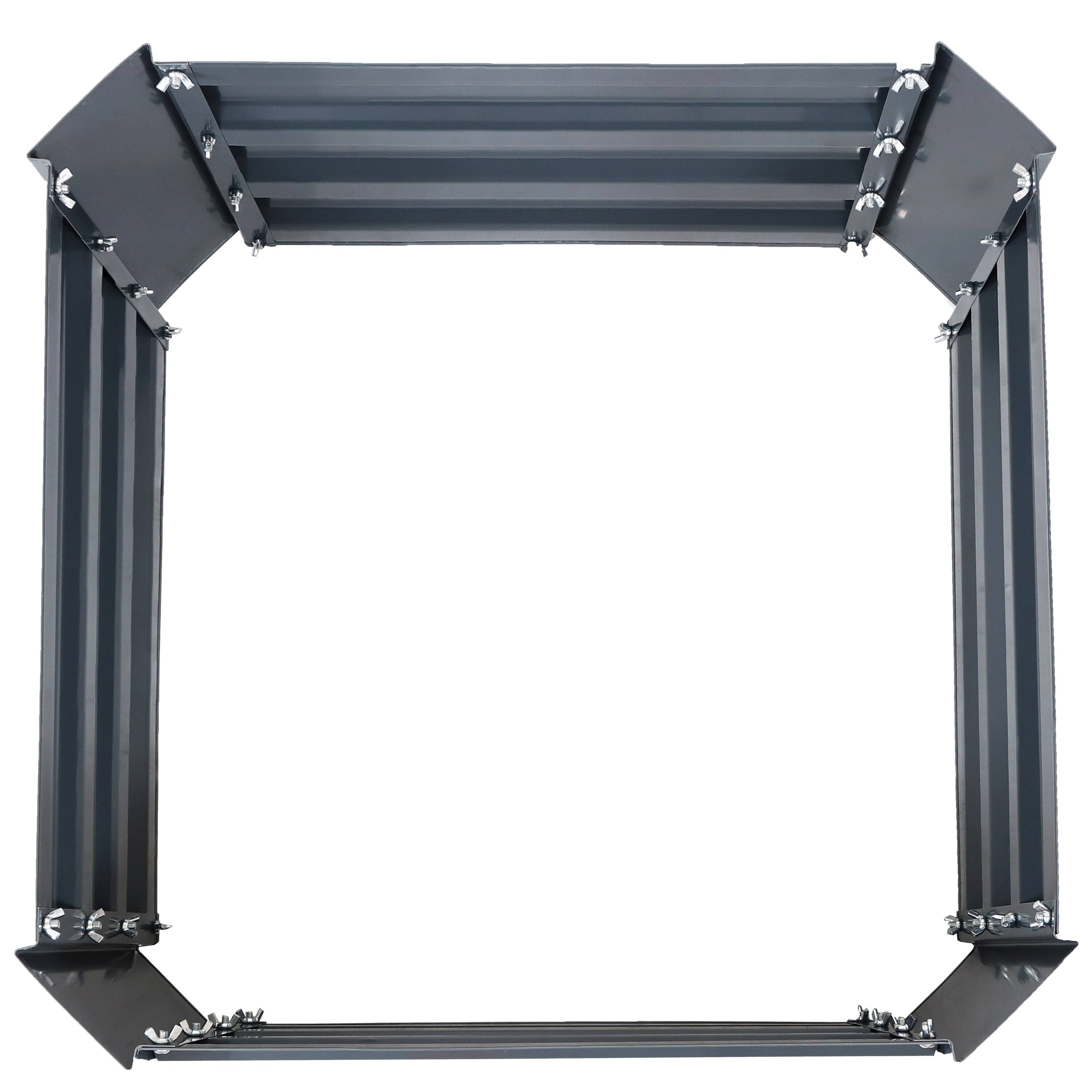 Alt View 8. Sunnydaze - Galvanized Steel Square Raised Garden Bed - 24 in - Dark Gray.