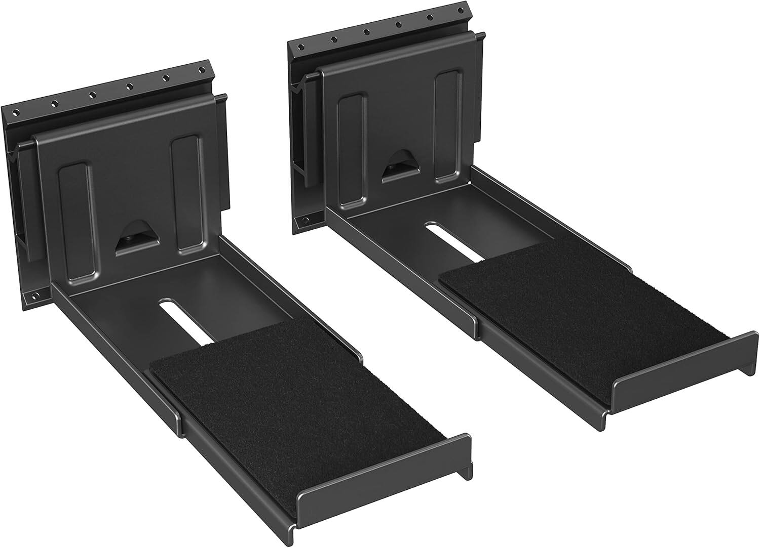 Front. Schertz - Studless Soundbar Wall Mount – Universal Drywall Brackets for Most Soundbars, Holds up to 22 lbs, Depth Adjustable 4.13– - Black.
