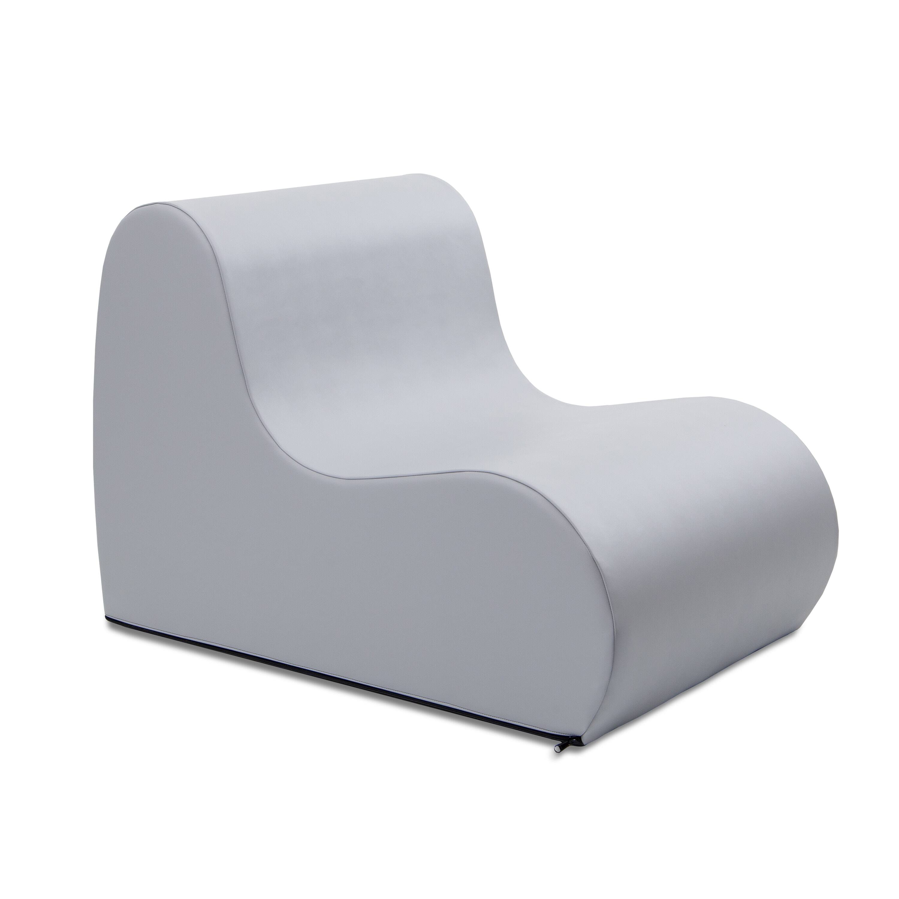 Angle. Jaxx - Jaxx Midtown Medium Classroom Soft Foam Chair - Premium Vinyl Cover - Submarine Grey - Submarine Grey.