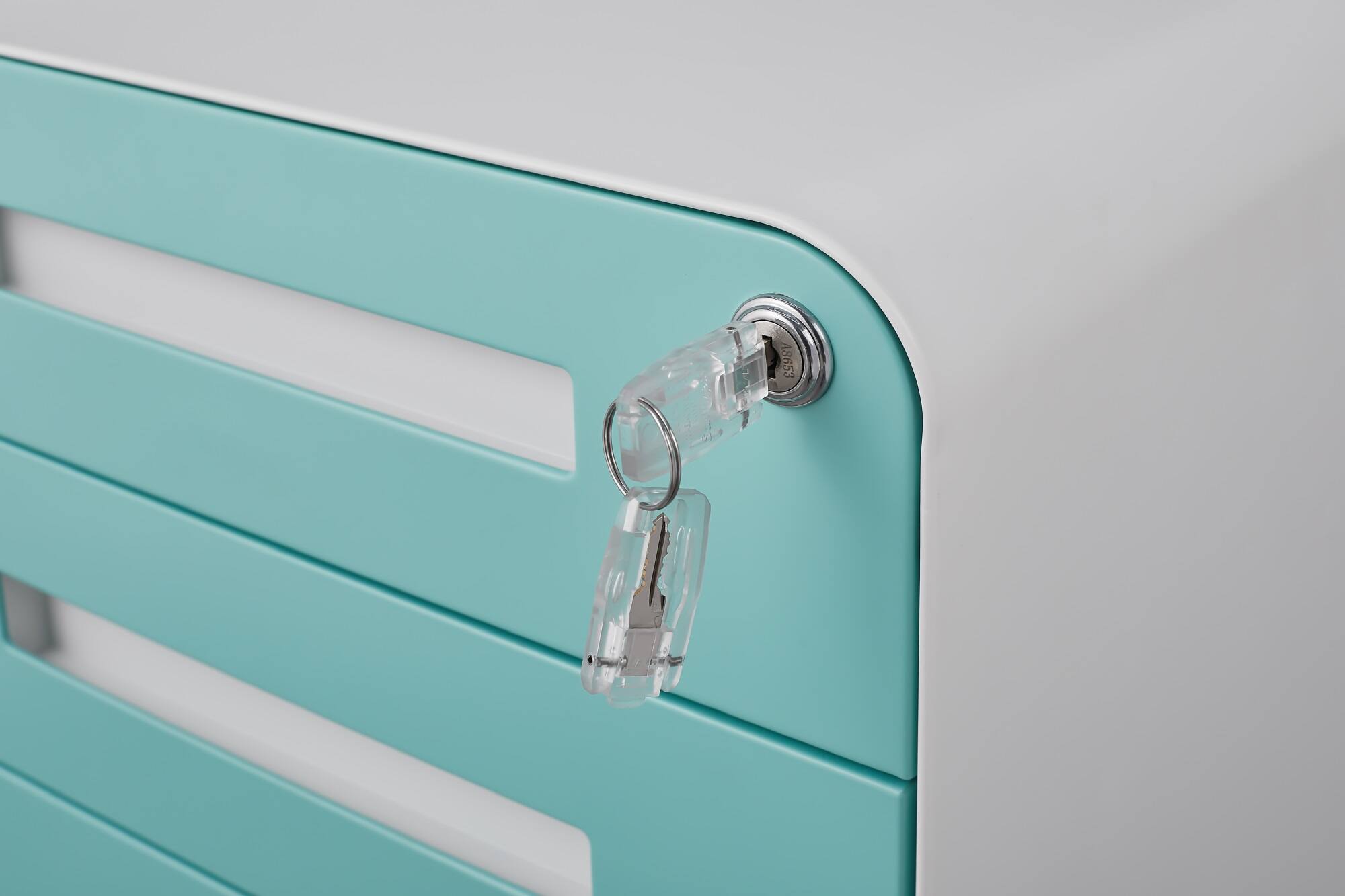 Alt View 2. GOODSILO - 3-Drawer Mobile File Cabinet Under Desk - Versatile Storage for Legal/Letter/A4 Files, Anti-Tilting, Steel - White+Green.