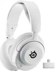 Front. SteelSeries - Arctis Nova 5P Wireless Gaming Headset for PS5, PS4 - White.