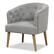 Front. Costway - Upholstered Comfy Accent Chair with Rubber Wood Legs - Gray.