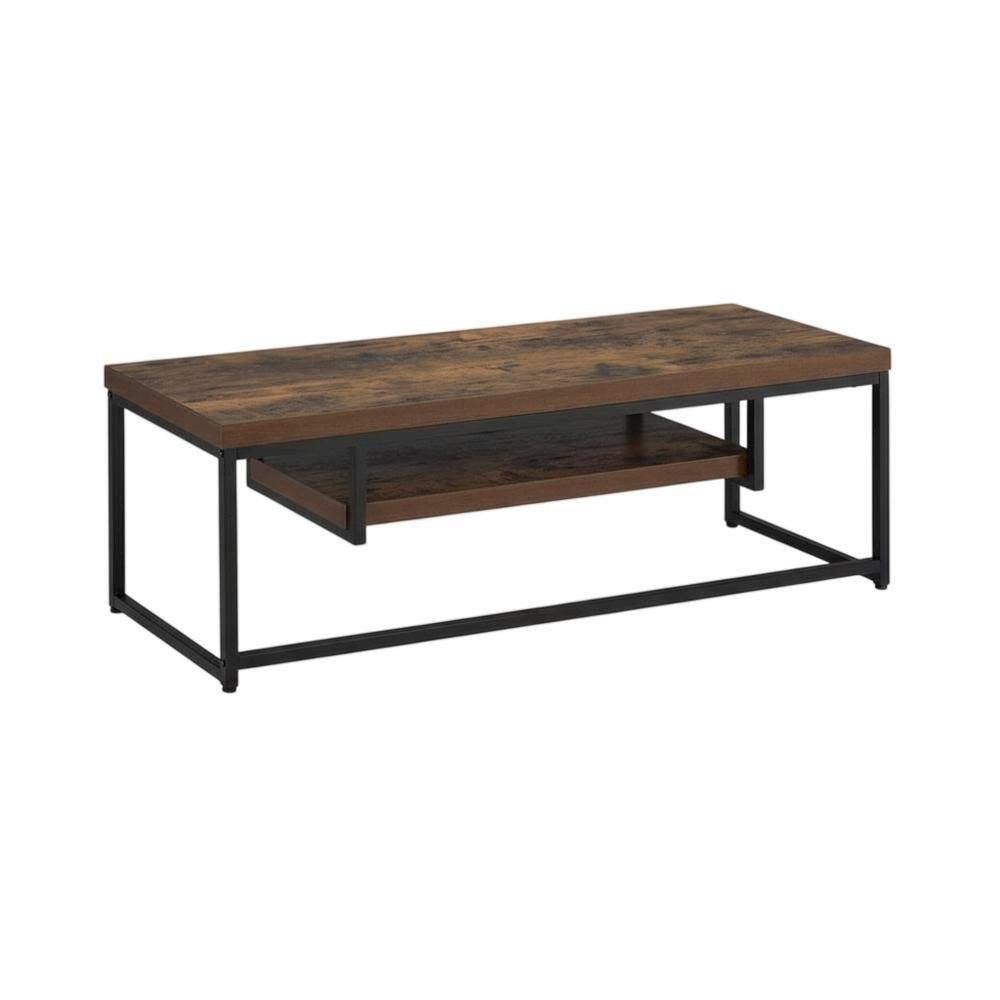 FurniFact - Weathered Oak & Black Metal TV Stand with Elegant Storage Design - Brown price history on PriceWatchPro