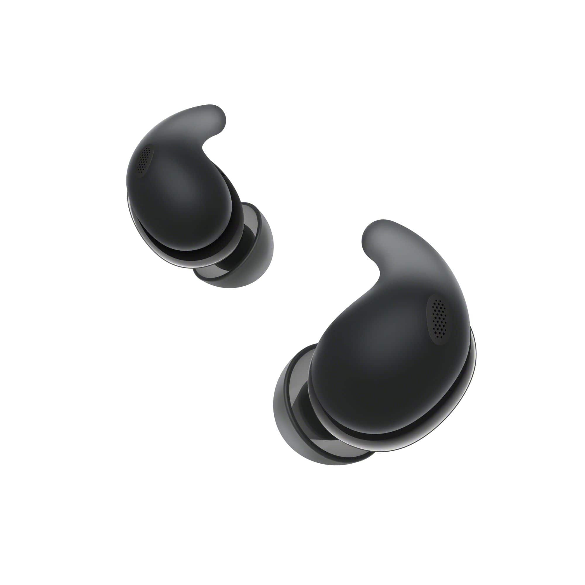 Front. Sony - LinkBuds Fit True Wireless Noise Canceling Earbuds - Black.