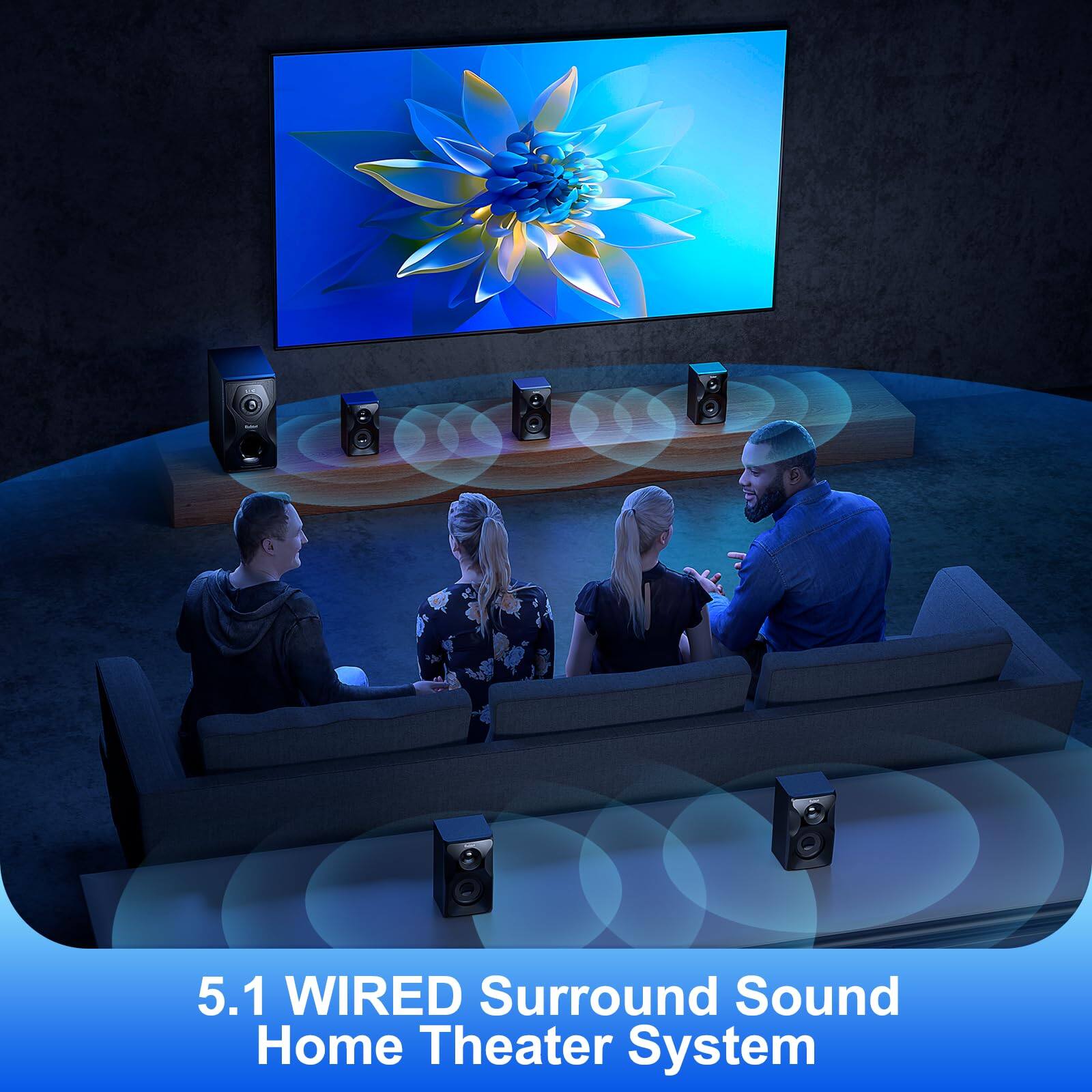 5.1 WIRED Surround Sound Home Theater System
